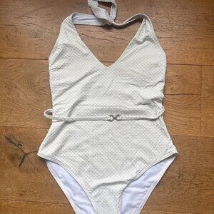 Ladies off white halter neck swimsuit size 8 new look